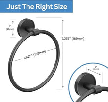 Load image into Gallery viewer, Gatco 5552MX Sky Towel Ring, Matte Black