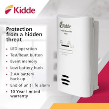 Load image into Gallery viewer, Kidde Carbon Monoxide Detector, Plug In Wall with AA Battery Backup