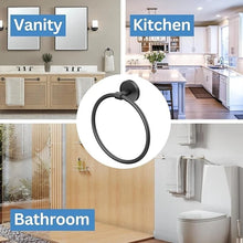 Load image into Gallery viewer, Gatco 5552MX Sky Towel Ring, Matte Black