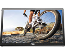 Load image into Gallery viewer, AOC e1659Fwu 15.6-Inch Ultra Slim 1366x768 Res 200 cd/m2 Brightness USB 3.0-Powered Portable LED Monitor w/ Case Black
