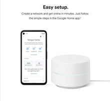 Load image into Gallery viewer, Google Wifi - AC1200 - Mesh WiFi System - Wifi Router - 1500 Sq Ft Coverage - 1 pack
