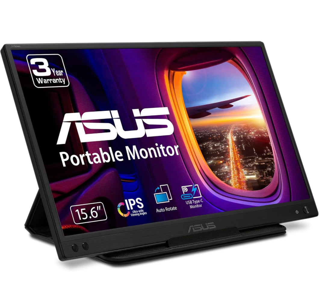 ASUS ZenScreen 15.6‚Äù 1080P Portable USB Monitor (MB166C) - Full HD, IPS, USB Type-C, , Tripod Mountable, Anti-Glare Surface, Protective Sleeve, 3-Year Warranty
