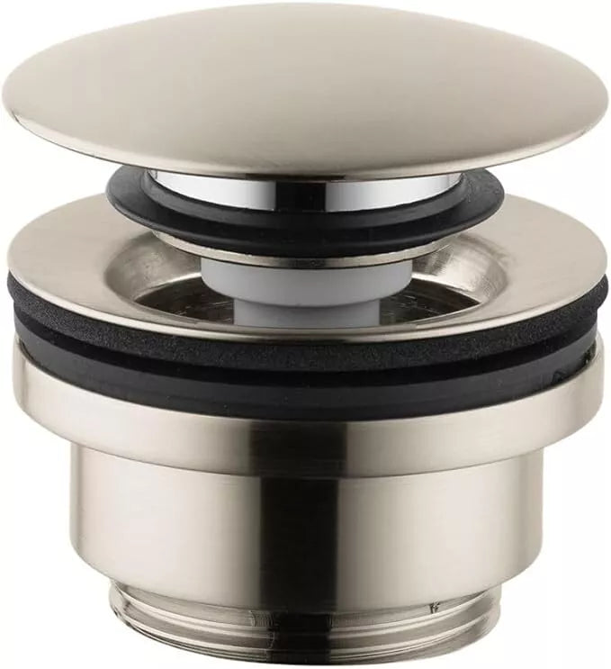 Hansgrohe 50100821 Sink Push Open Drain 1-1/4-Inch, Brushed Nickel