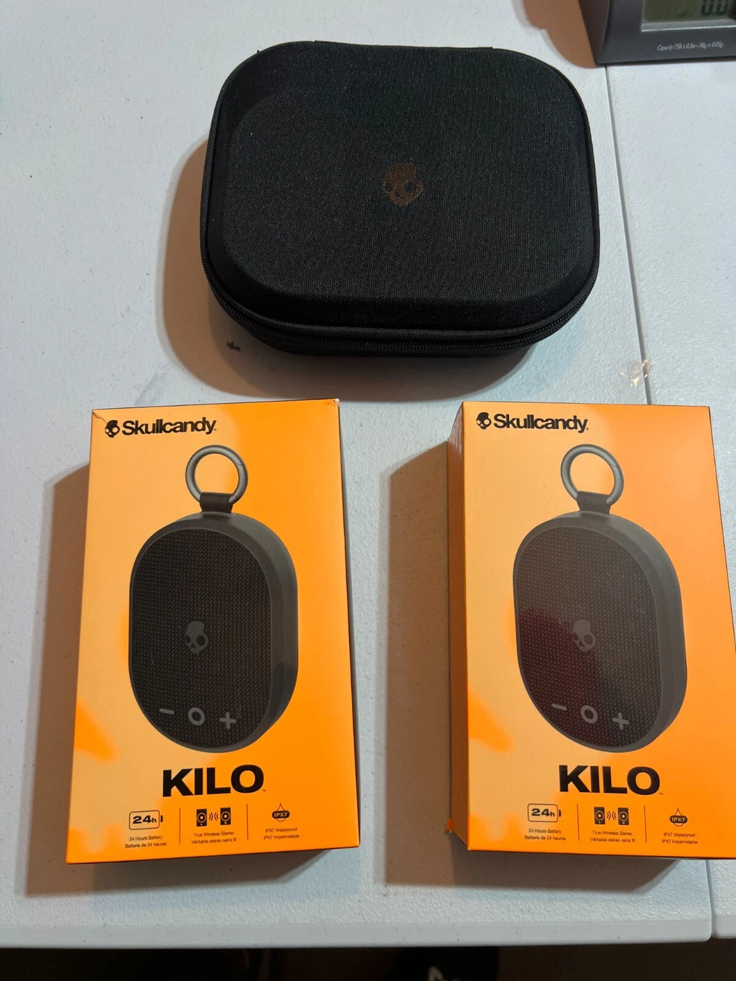 2 Set of SkullCandy Kilo Compact Wireless Speaker Double Set Plus Case