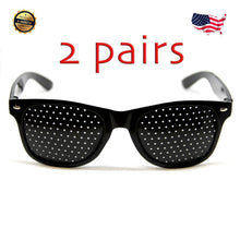 Load image into Gallery viewer, 2 pairs of Pinhole glasses vision correction, small holes, eye exercise
